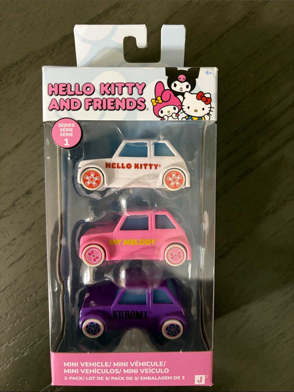 Hello Kitty 3-Pack Mini Cars - White, Pink, Purple